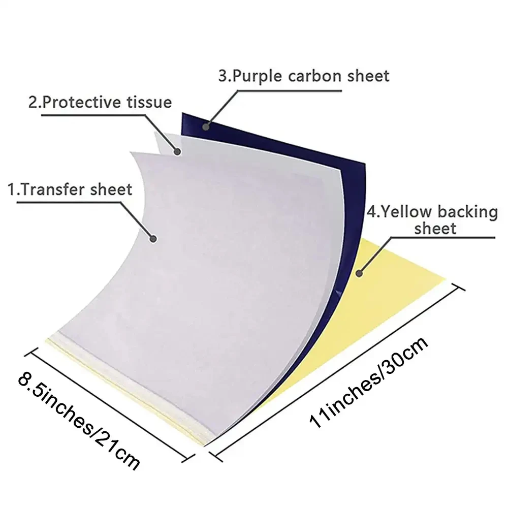 Tattoo Transfer Paper A4 Size Thermal Stencil Paper 4 Layers Tattoo Tracing Paper Tattoo Transfer Printer Machine Accessories