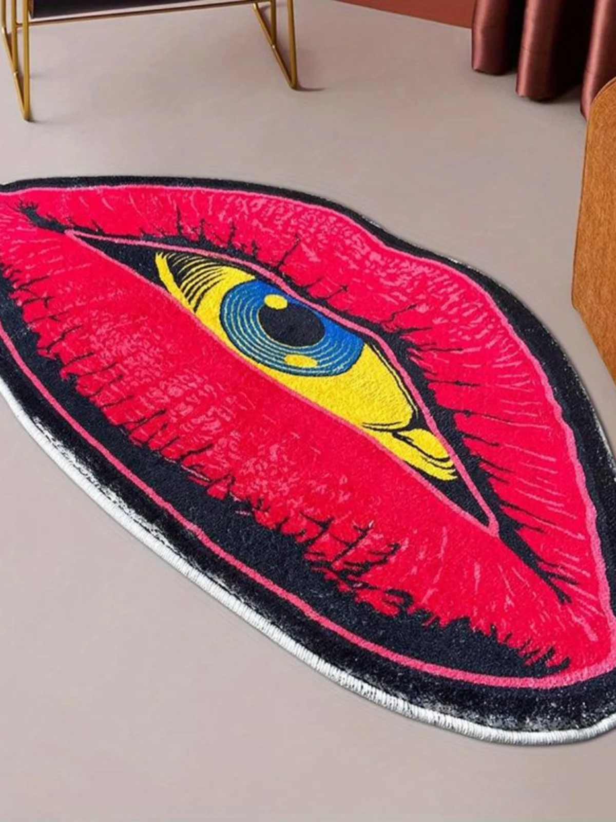 

Абстрактный ковер с мультяшным монстром-глазом для гостиной, спальни, детской комнаты, прикроватный коврик, грязеотталкивающий коврик для ног, подкладка под окно