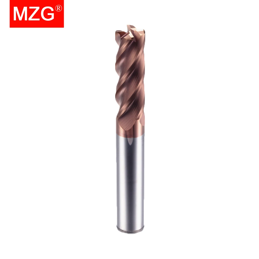 MZG 4 Flute HRC 45 55 60 65 Radius End Cutter Mill Carbide Cnc Milling Cutter For Metal Tungsten Steel CNC Maching Endmils