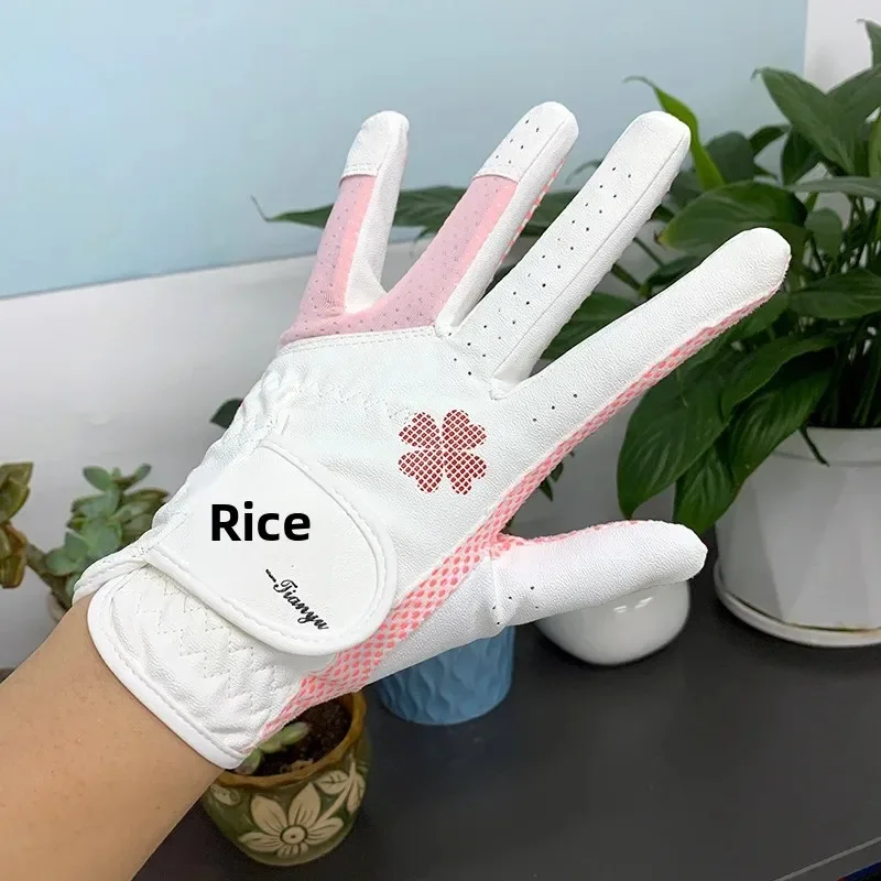 

Women's Golf Glove PU Leather Anti-Slip Breathable Autumn Winter Golf Equipment Sunscreen Hand Protection Golf Training Aid