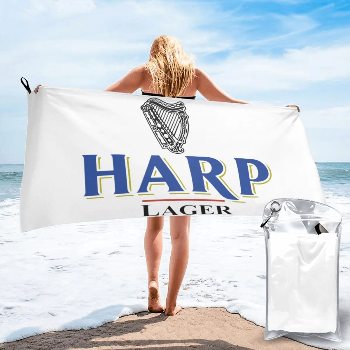 Harp By Guins Beach Towel Soft Microfiber Quick Dry Absorbent Quick Towels For Bath