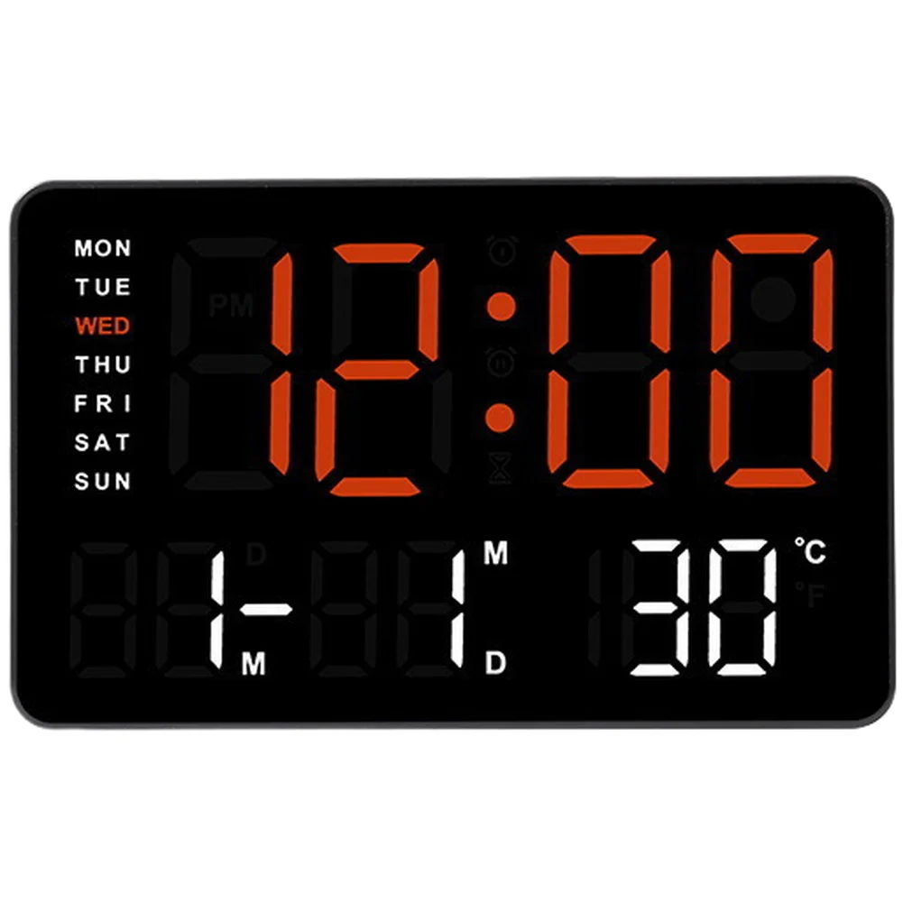 

Светодиодные цифровые часы с будильником, встроенным термометром, индикатором фазы Луны, отображением дня недели и даты для ежедневного управления временем