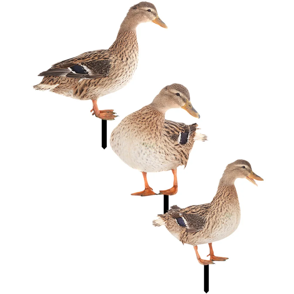 

3pcs Garden Decor Stake Duck-Shaped Acrylic Lawn Ornament Outdoor Yard Decoration For Courtyard Garden Accessory Weatherproof