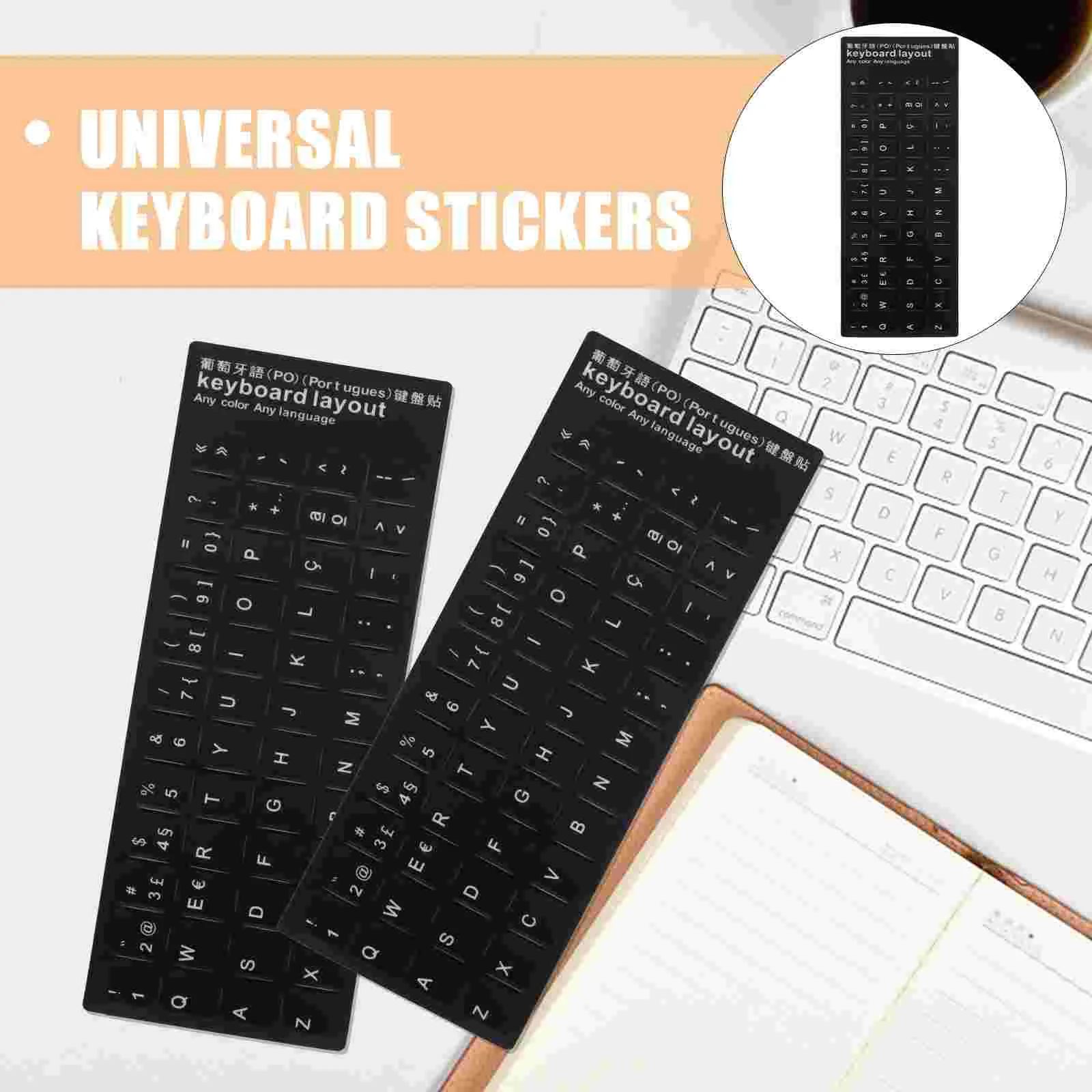 10 Pcs Decorations Keyboard Stickers Student Label Decals for Laptop Pvc Universal