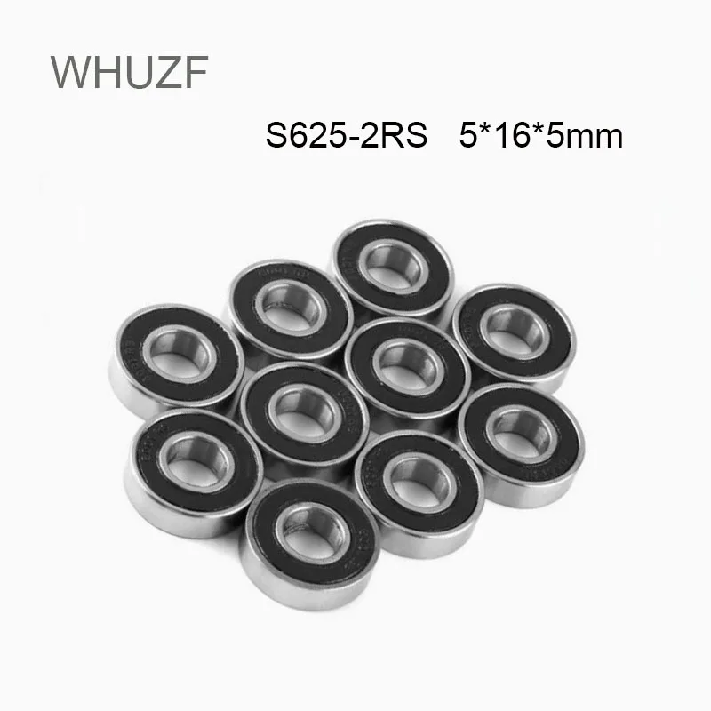 WHUZF 10/20/50Pcs S625-2RS Ball Bearing Fishing Reel Bearings 5*16*5mm S625 2RS Stainless Steel Air Bearing S625RS S625 2OS CB