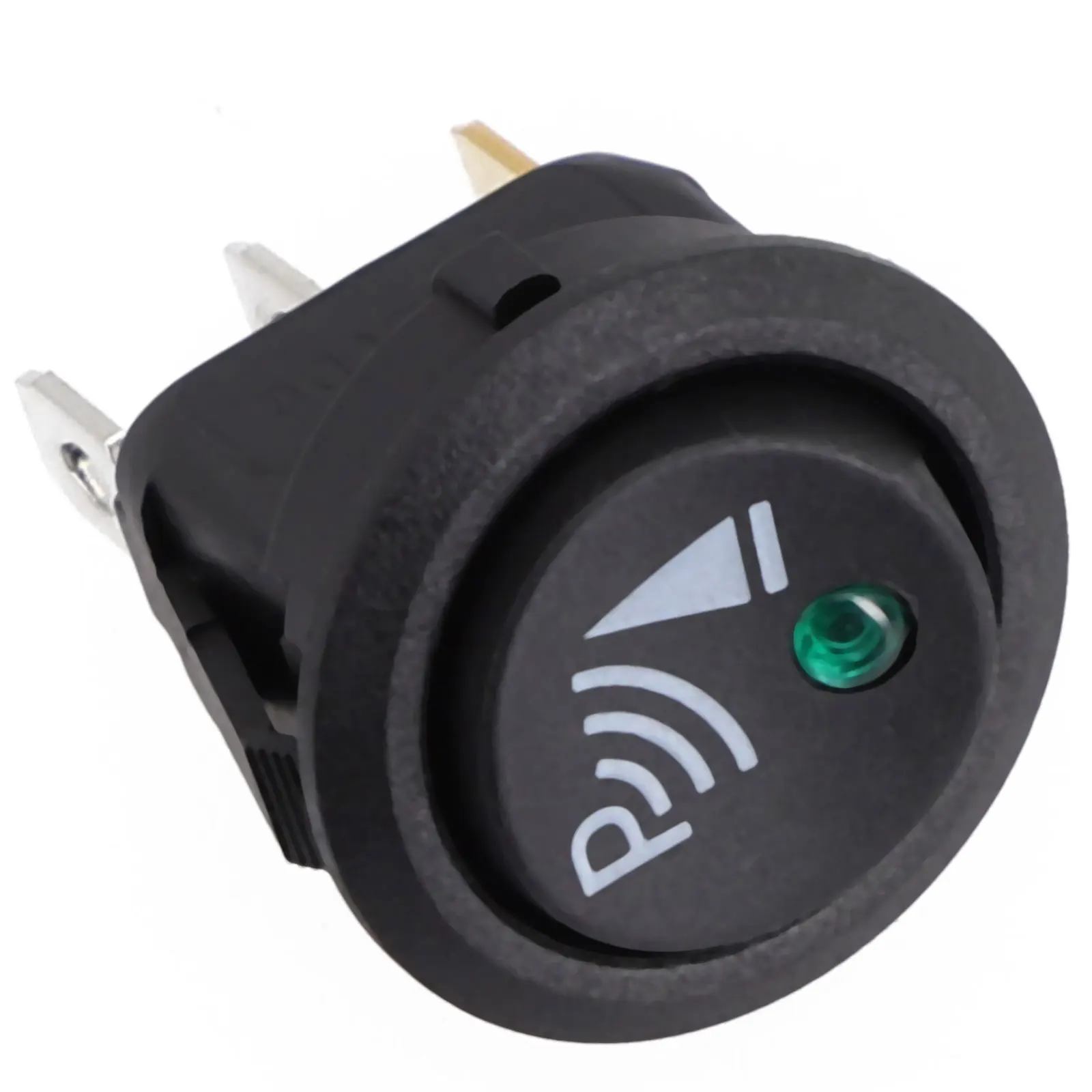 

1x Round 3-Pin Rocker/Parking On-Off Front Rear Walking Sensor Switch 12V 20Amp Plastic + Metal Interior Parts 3 * 2 * 2cm