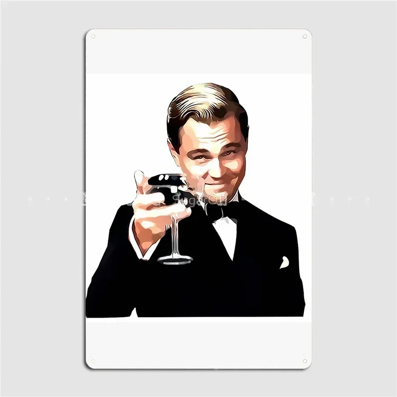 غاتسبي العظيم ليوناردو دي كابريو علامة معدنية نادي الحفلات نادي بار طباعة لوحات تين تسجيل ملصق