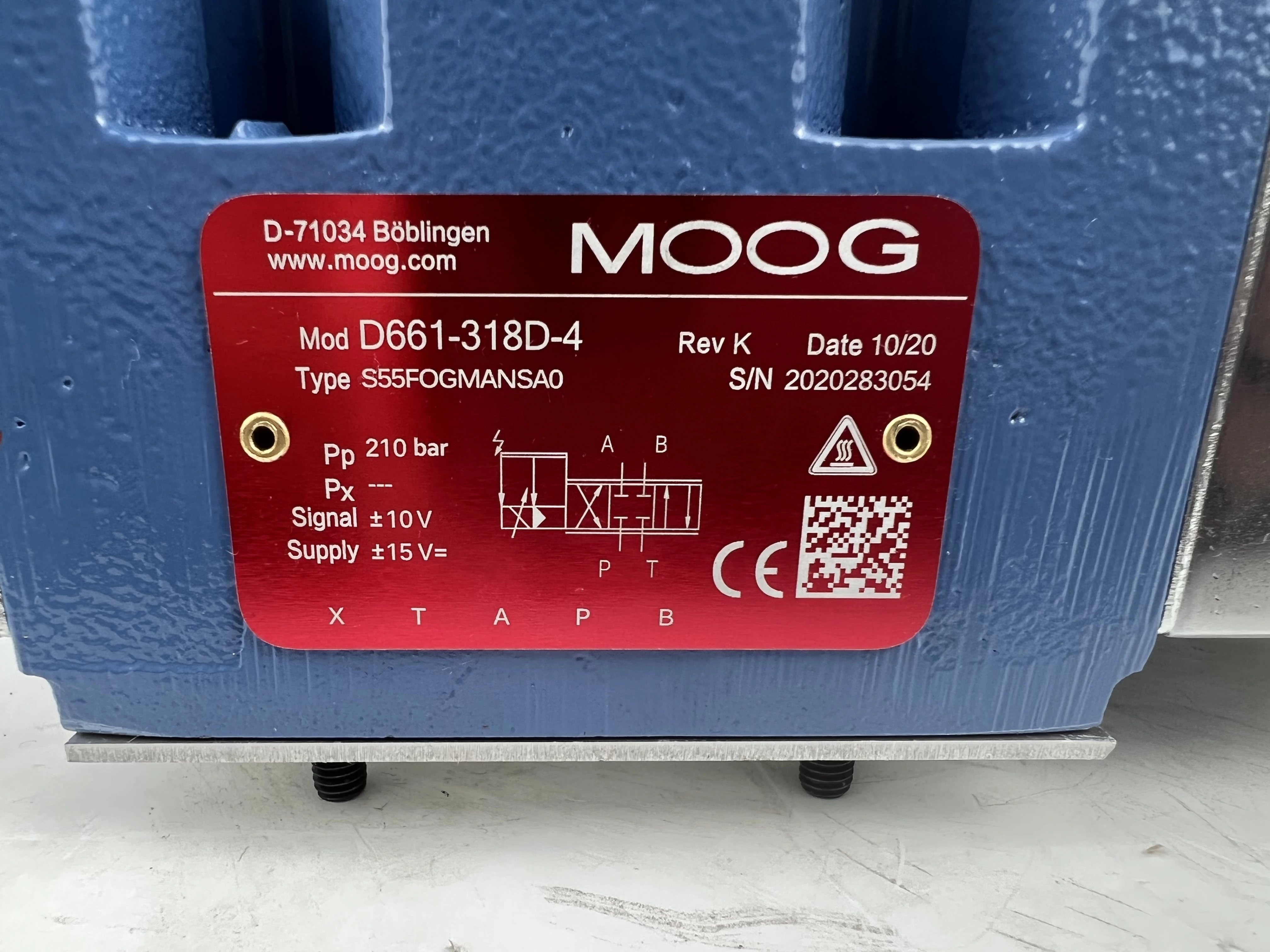 MO-OG D661 D662 D663 G45 Hydraulic servo valve  D661-318D-4 S55FOGMANSA0