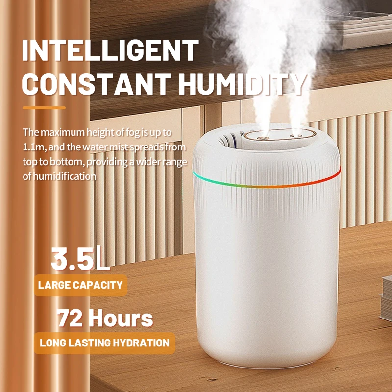 3.5L Large Capacity Humidifier Household Fog Amount USB Car Aroma Machine Office Air Atomizer