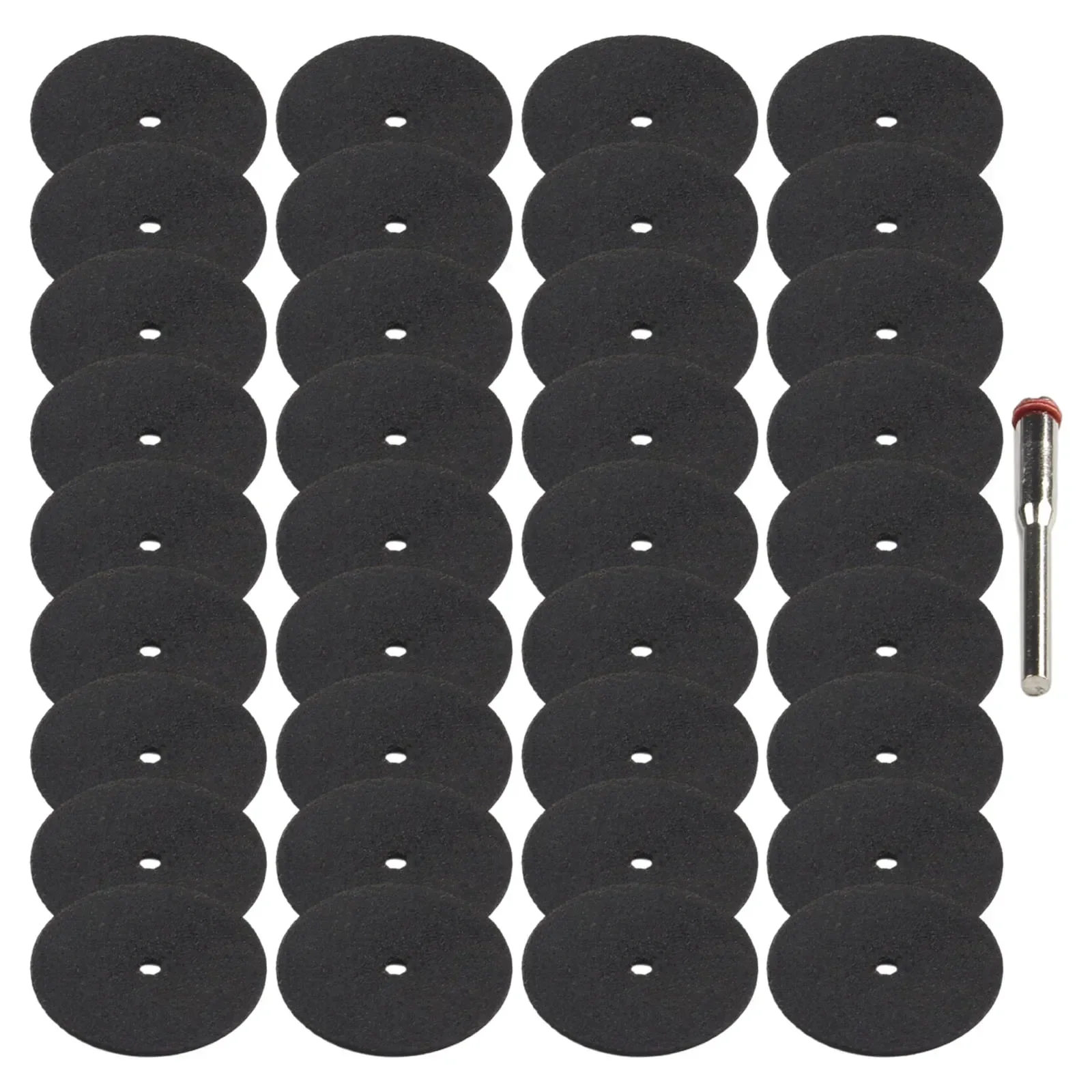 36-Piece Nickel Plated Steel Resin Cutting Discs Set With Connecting Rod For 3mm Mandrel Rotating Tools Power Tool Accessory