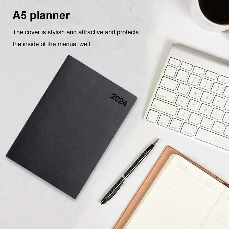 Task Notebook for Work To Do List PU Leather Notebook 2024 Planner Journal for Work Schedule Business Portable Notepad for