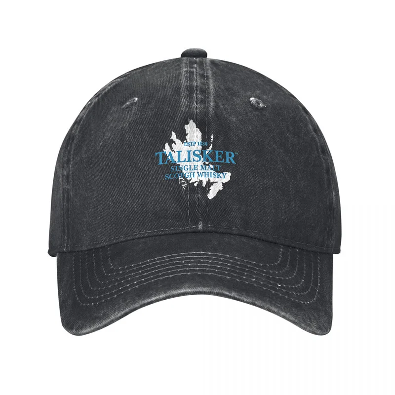 Gorra de Béisbol de Algodón Lavado con Diseño de Mapa de Whisky Escocés TALISKER, Estilo Clásico Desgastado, Unisex, Ajustable