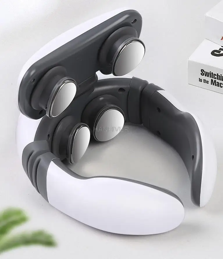 جهاز تدليك الرقبة الذكي 4D القابل لإعادة الشحن لتخفيف آلام الرقبة، مدلك الرقبة الكهربائي مع 3 أوضاع و15 سرعة