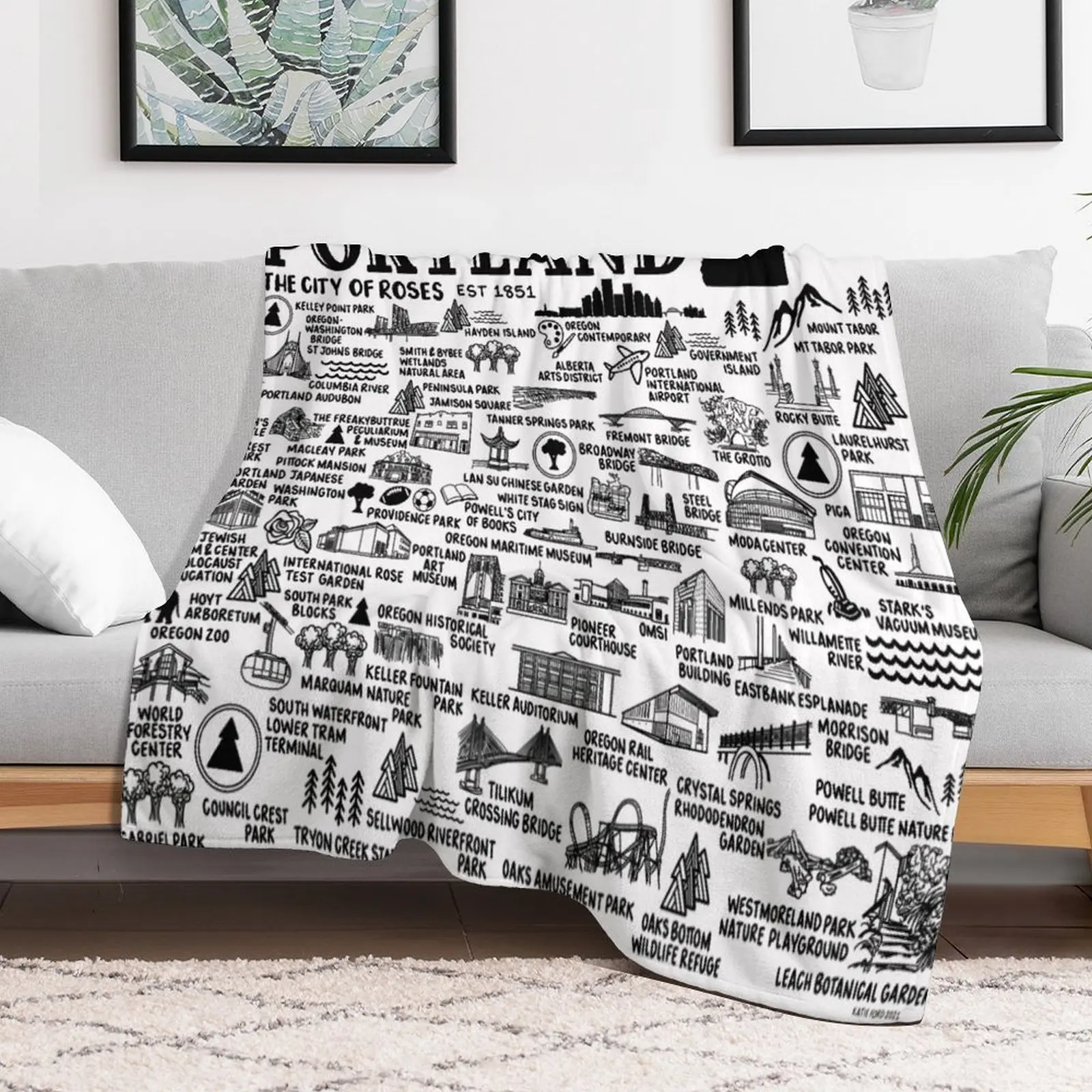 

Portland Oregon Map Throw Blanket Decorative Beds Quilt For Baby Luxury St Blankets for babies Cute Single Blankets