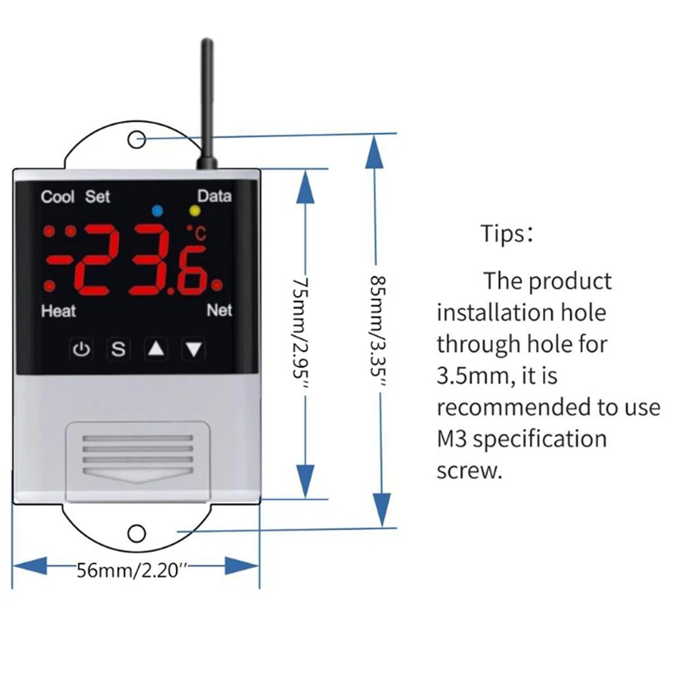 Contrôleur de température WiFi sans fil, DTC2201, DTC1201, capteur thermique, AC 110-230V, longueur de câble 100cm, alimentation domestique