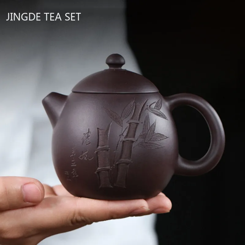 

Yixing Boutique Purple Clay Tea Pot Hand-carved Dragon Egg Teapot Beauty Kettle Handmade Teaware Chinese Tea Ceremony Gift 240ml