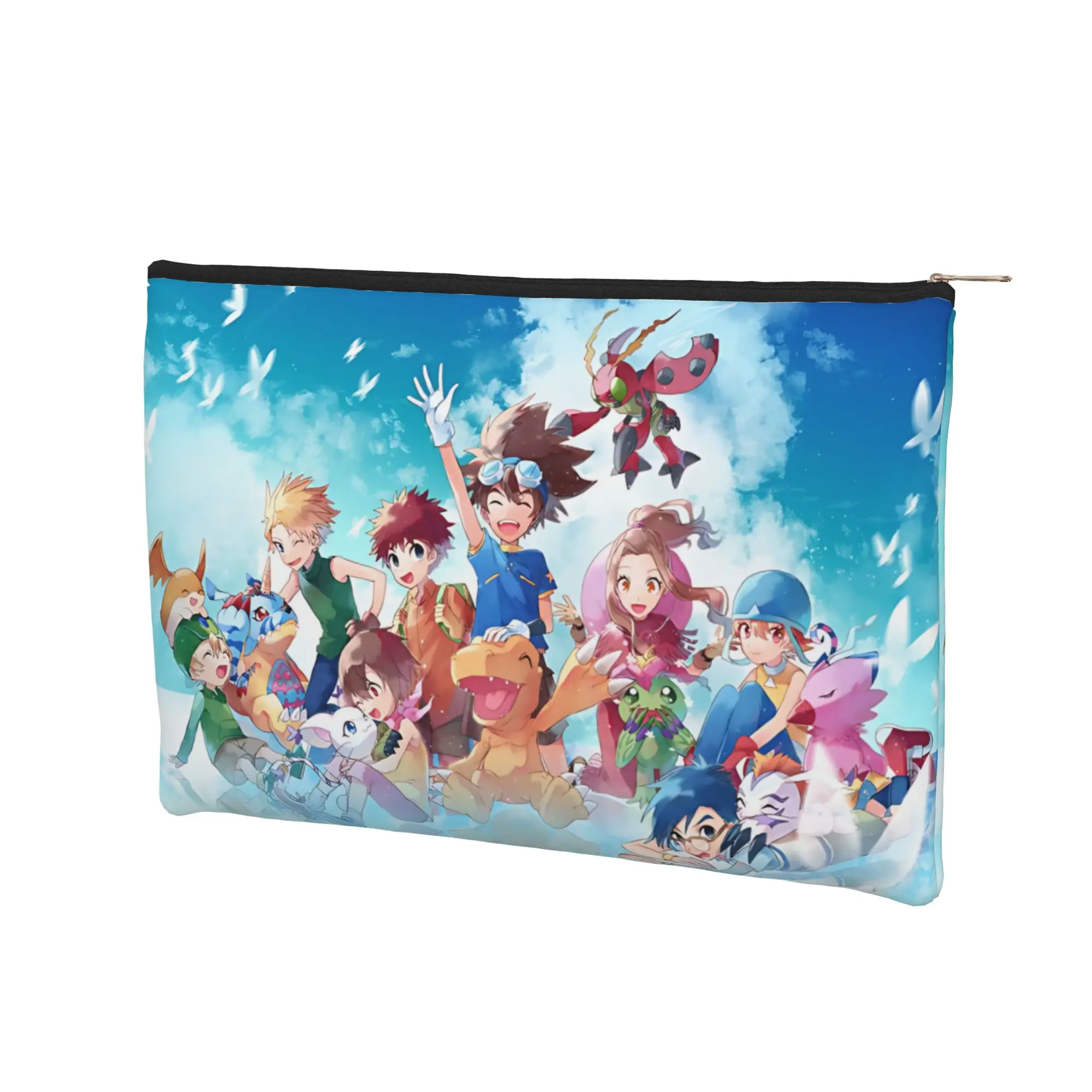 anime Lightweight Cute pouch Digital Monster Makeup Bag  Toiletry Bag with Zipper Travel Cosmetic Pouch