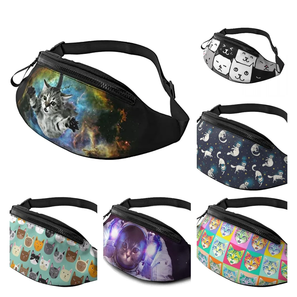 Lovely Cats Fanny Waist Pack Bag for Men Women,Funny Belt Bag Bum Bag with Adjustable Strap for Hiking Cycling Running Rave