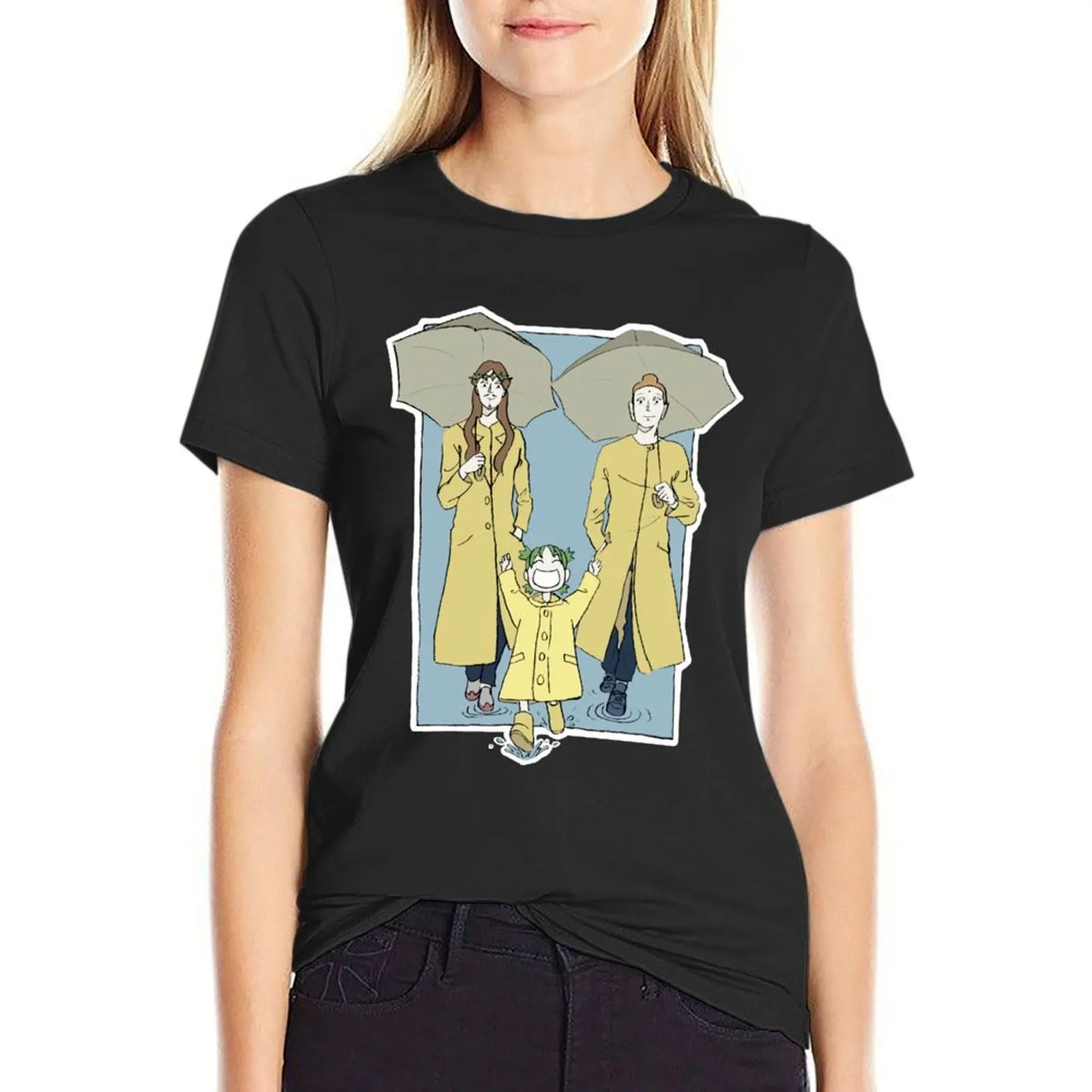 Jesus & Bouddha and Yotsuba T-Shirt tops summer clothes plus size tops shirts graphic tees funny t shirts for Women