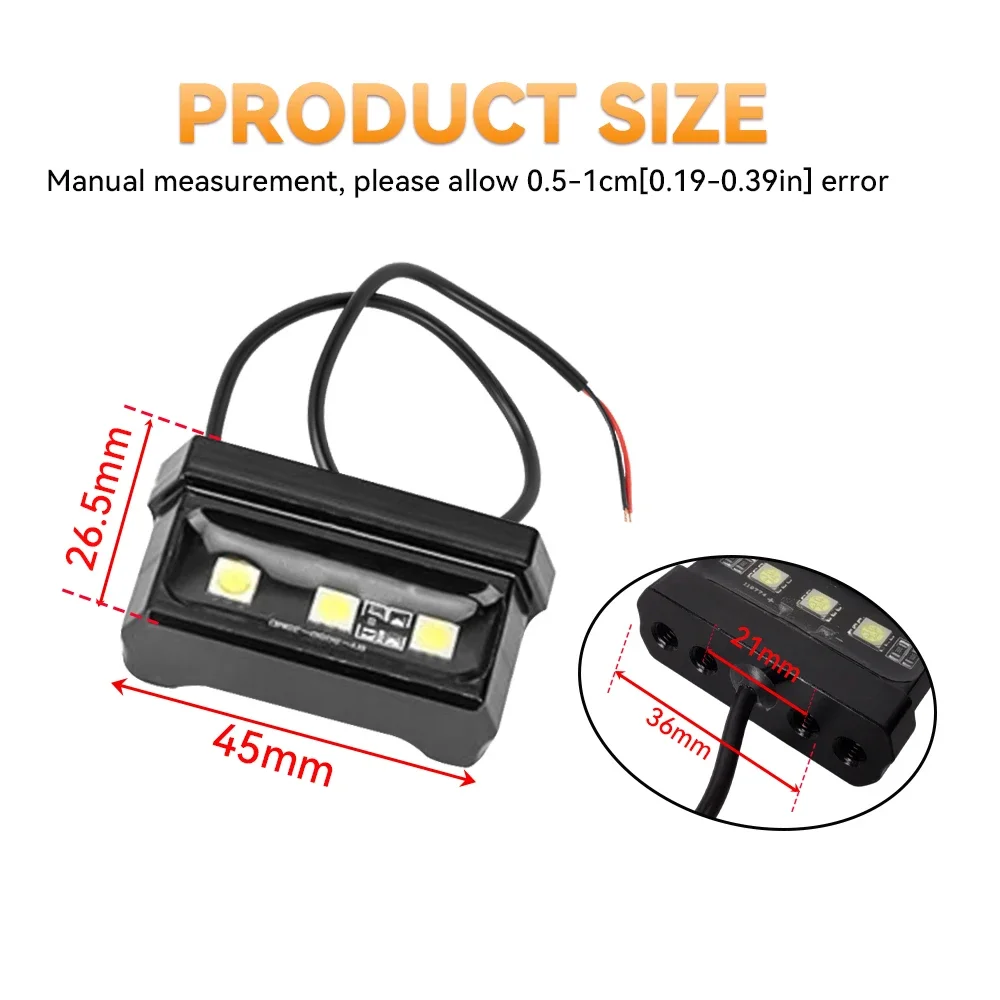 Motorcycle License Plate Light LED Mini 12V Waterproof Rear Tail Motorbike Light for License Plate image 2