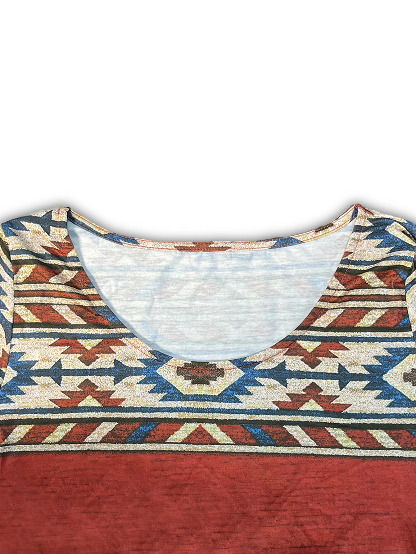 Women\'s ethnic holiday casual style geometric print casual short sleeve knitted long dress
