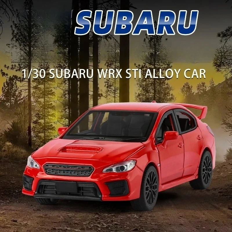 نموذج جديد لـ 1:30 سوبارو WRX STI نموذج سيارة سباق التراجع ضوء الصوت سبيكة دييكاست بوي لعبة أطفال مجموعة هدايا السيارة