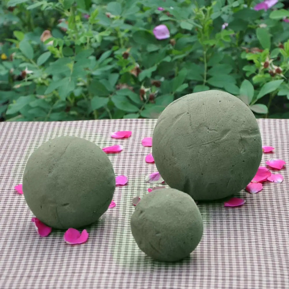 9/12/15cm Round Green Wet Foam Ball DIY Floral Party Decorations Supplies Flower Mud DIY Floral Foam Brick Flower Packing Decor