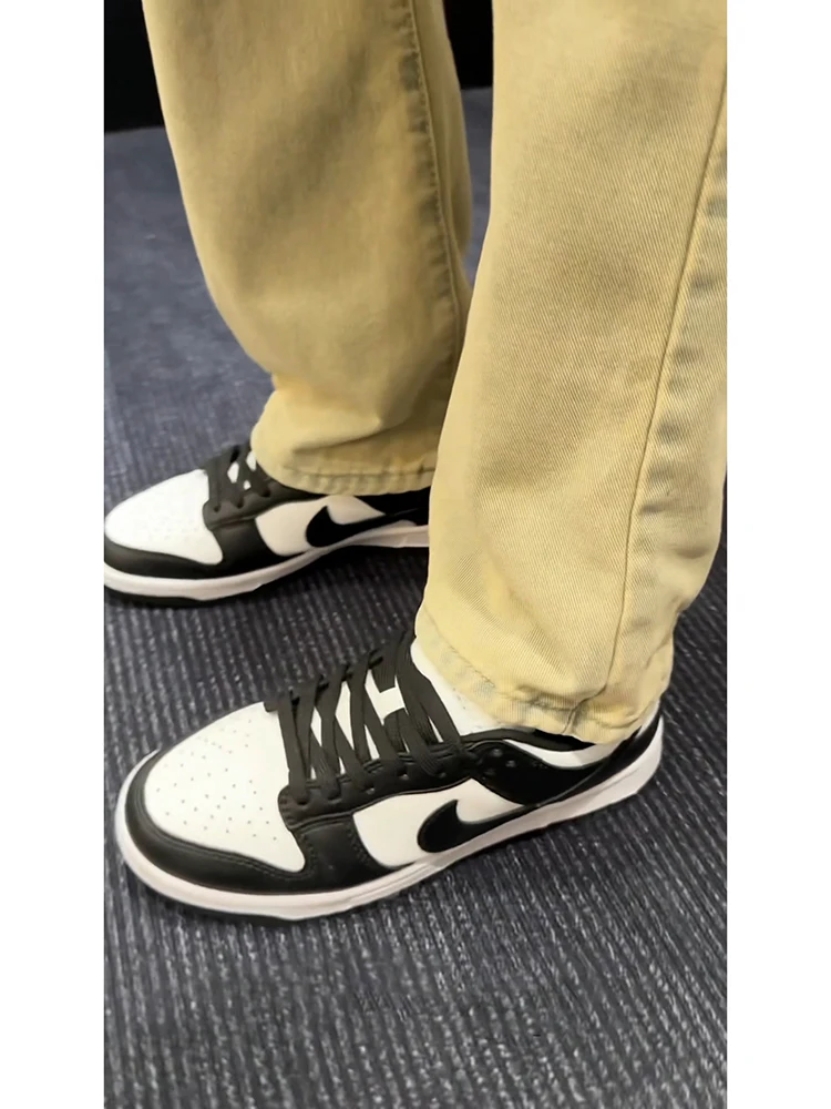 

Retro Mud Yellow Jeans Casual Straight Leg Slim Fit Summer Men's Faion High Waist Long Pants Youth Trend Resistant Wear