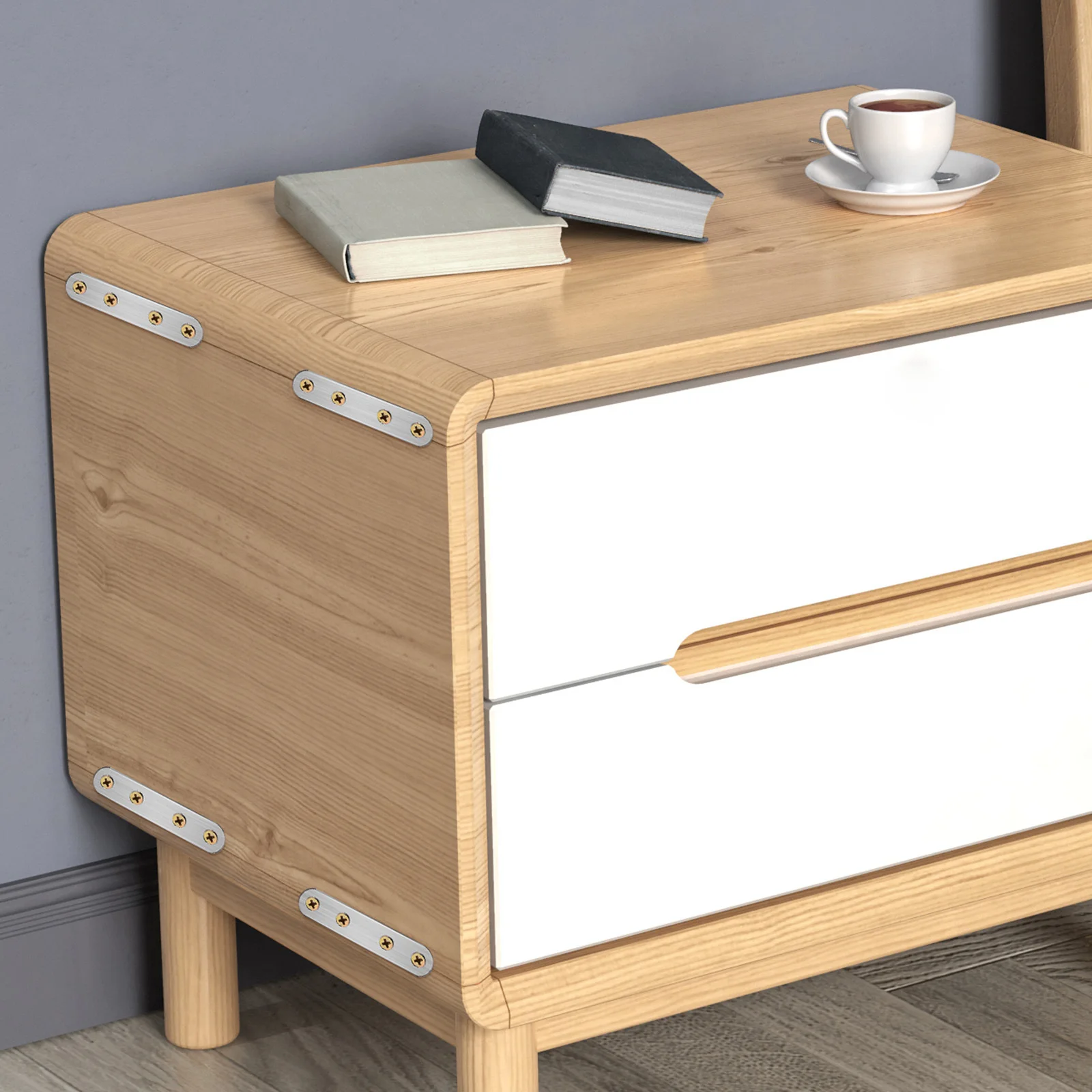 14 قطعة من الفولاذ المقاوم للصدأ دعامة مسطحة مستقيمة لوحات إصلاح معدنية للأثاث الخشبي تثبيت دعامة مسطحة #4