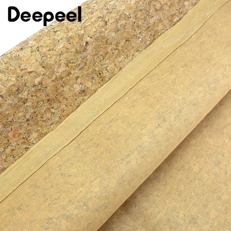 90x140cm Deepeel 0.5mm Pure Natural Cork Leather Fabric Synthetic Wood Grain Background Shoes Handbag Decor Home Furniture