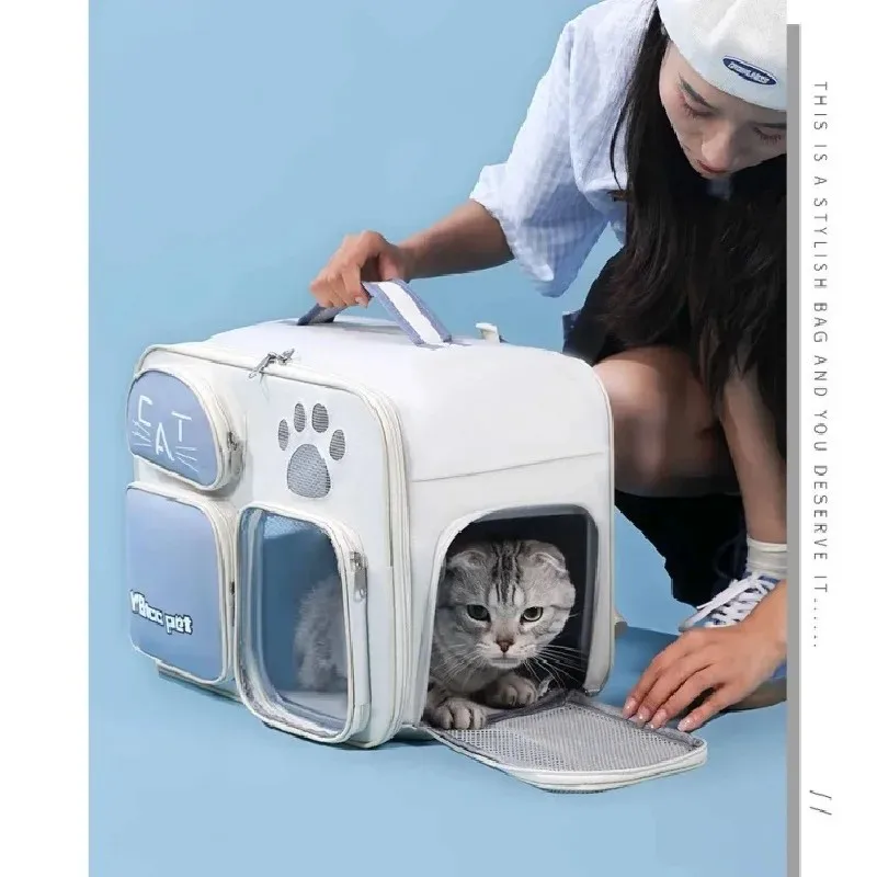Large capacity pet bag Outdoor backpack cat bag travel bag Portable shoulder sling handbag airline approved pet supplies