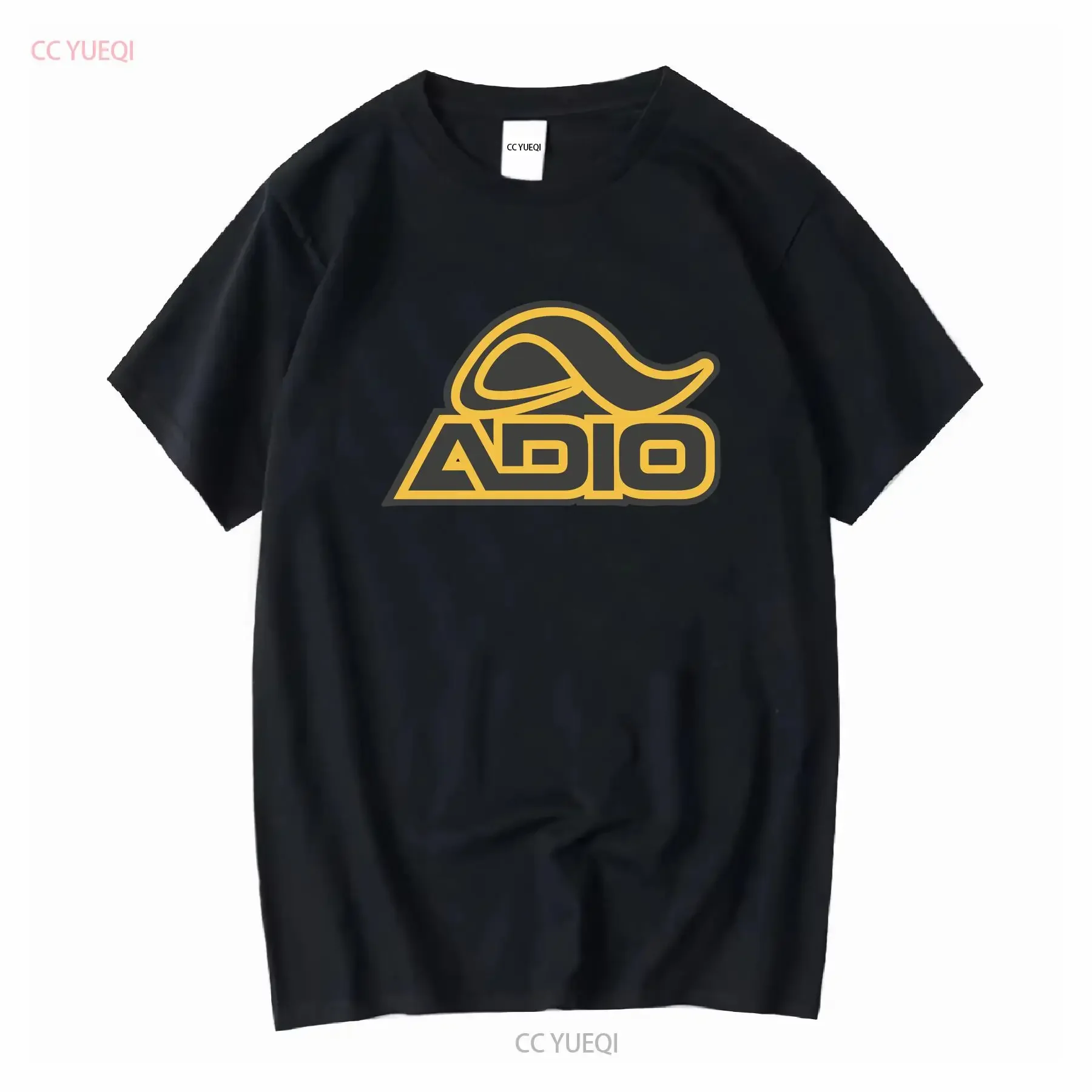Camiseta negra ADIO SKATE con diseño retro, manga larga o corta, estilo vintage, lavada, cómoda, suave, estilo urbano, gráfico, unisex
