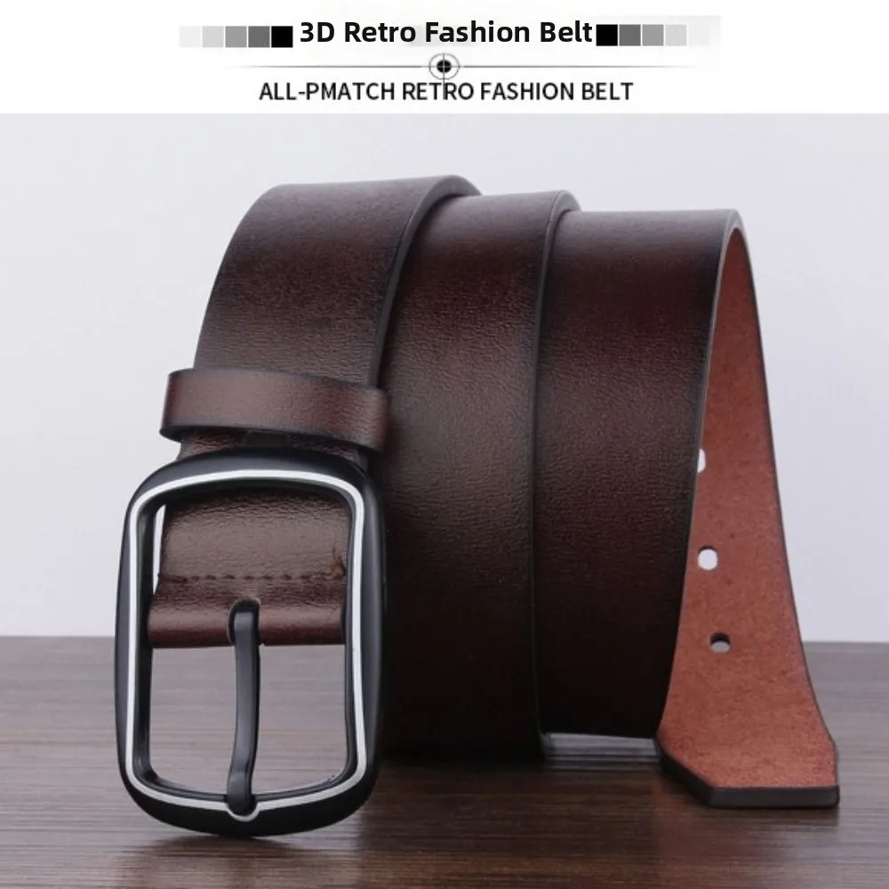 Cinturón duradero de estilo clásico para hombre, cinturón ajustable con hebilla Vintage, pantalones suaves a la moda, cinturón de negocios
