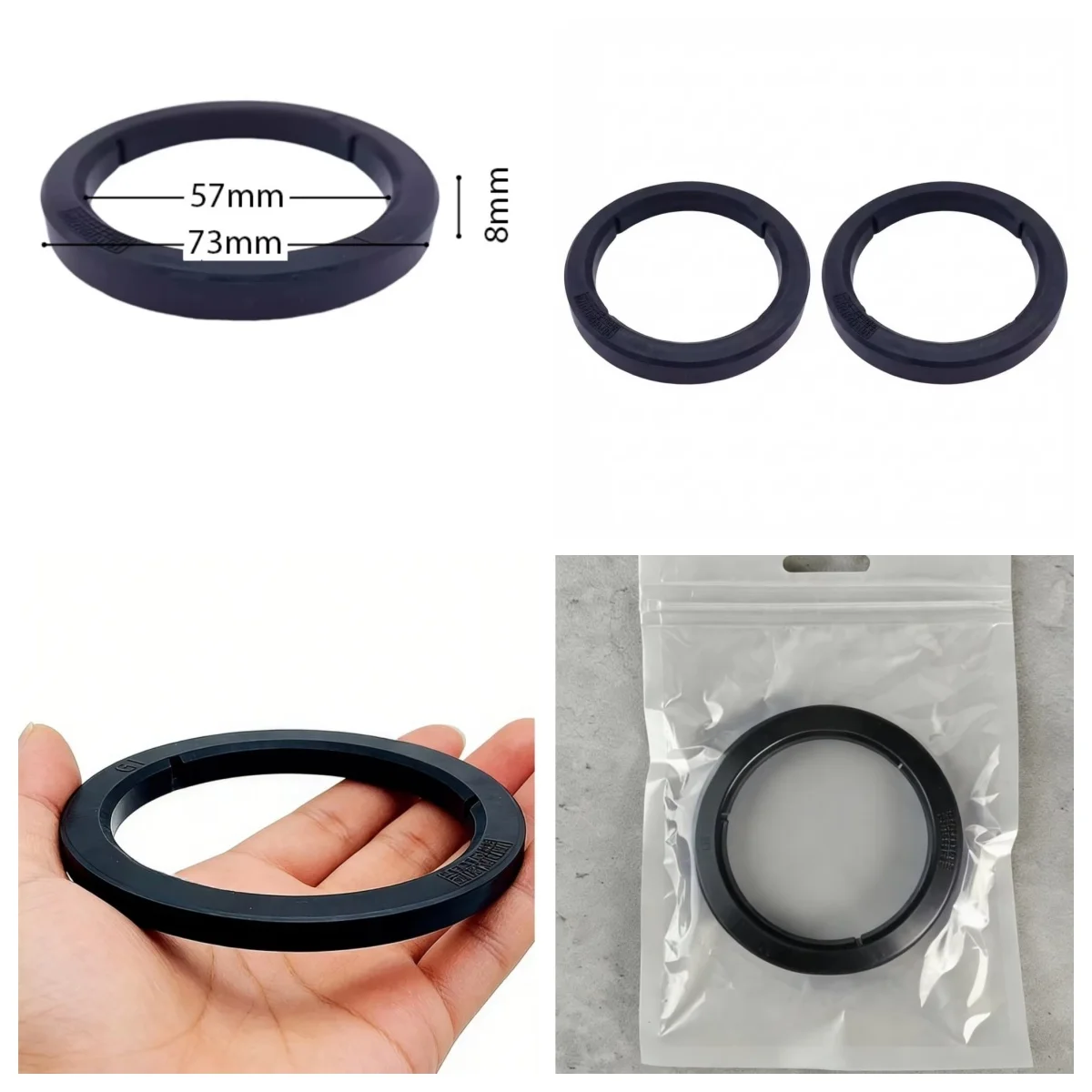 Silicone Seal Ring for Wega Coffee Machine Brew Head Gasket 73mm x 57mm x 8mm Black Replacement Part Leak Proof High Temperature