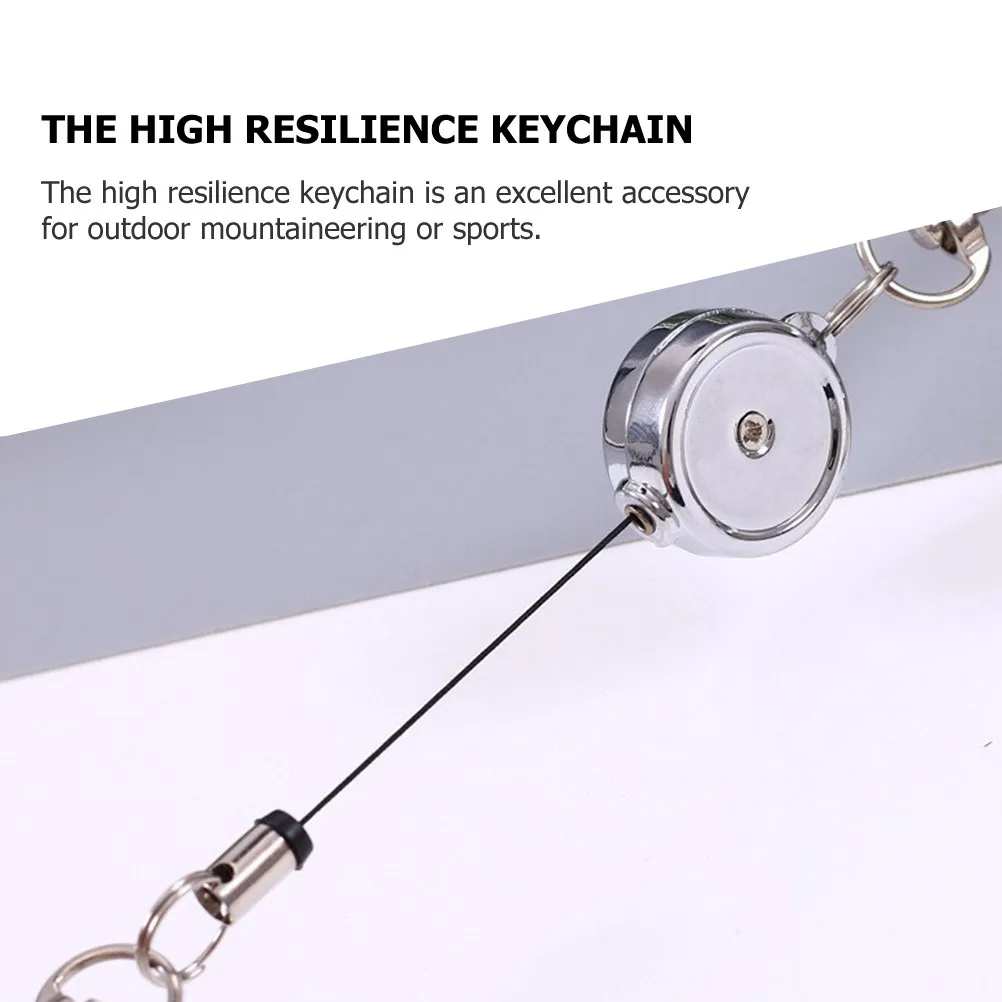 2Pcs Retractable Keychain Heavy Duty Anti-Theft Key Holder for Keys Id Badge Holder Portable Flexible Key Ring Camping