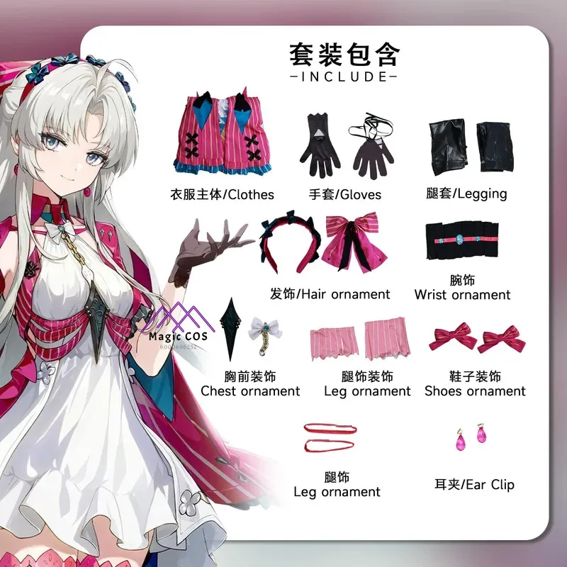 لعبة Wuthering Waves كارلوتا أزياء تنكرية أحذية شعر مستعار مجموعة كاملة ملابس أنيمي لعب الأدوار أزياء حفلة الهالوين فستان كوميك كون