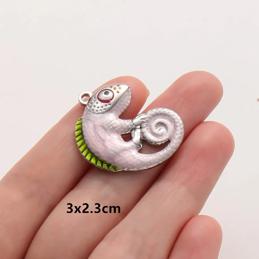 6 Stück Großhandel Rosa/Pinkfarbene Emaille-Tieranhänger Flamingo Schmetterling Seestern Edelstahl-Charms für Schmuckherstellung Halskette – Detail 16