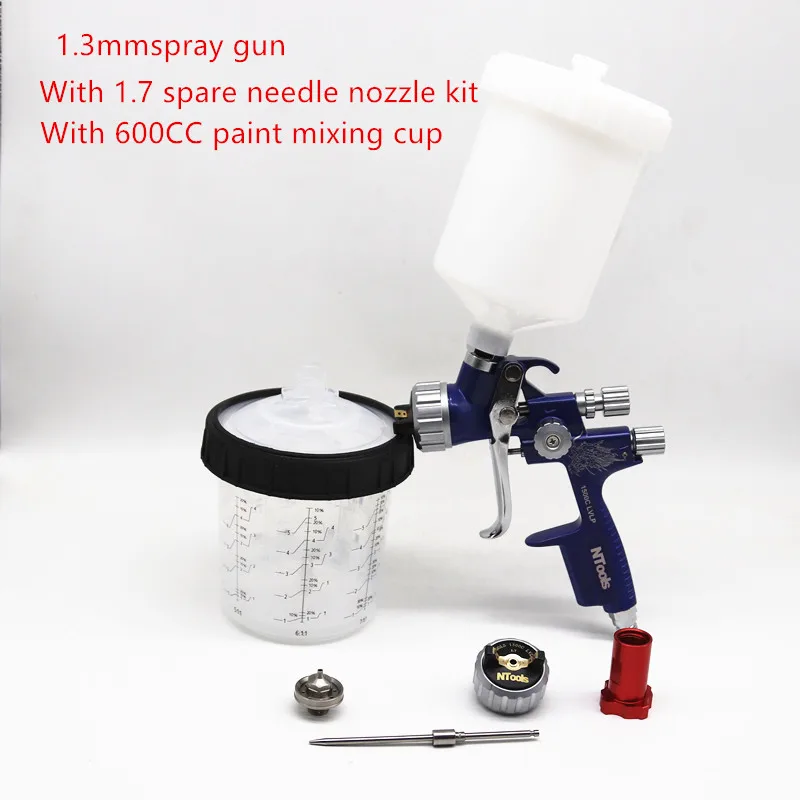 

LVLP 1500C Lightweight and new 1.3With 1.7 spare needle nozzle kit High Quality Paint Spray Gun Car Spray Tool Air Spray Gun