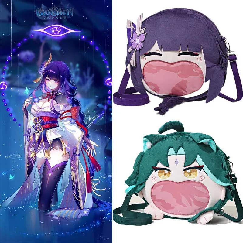9 Styles Genshin impact Plush Toys Backpack Anime Apparel Cosplay Party Costume Accessories Bags Boys Girls Wallet Bag Fans Gift