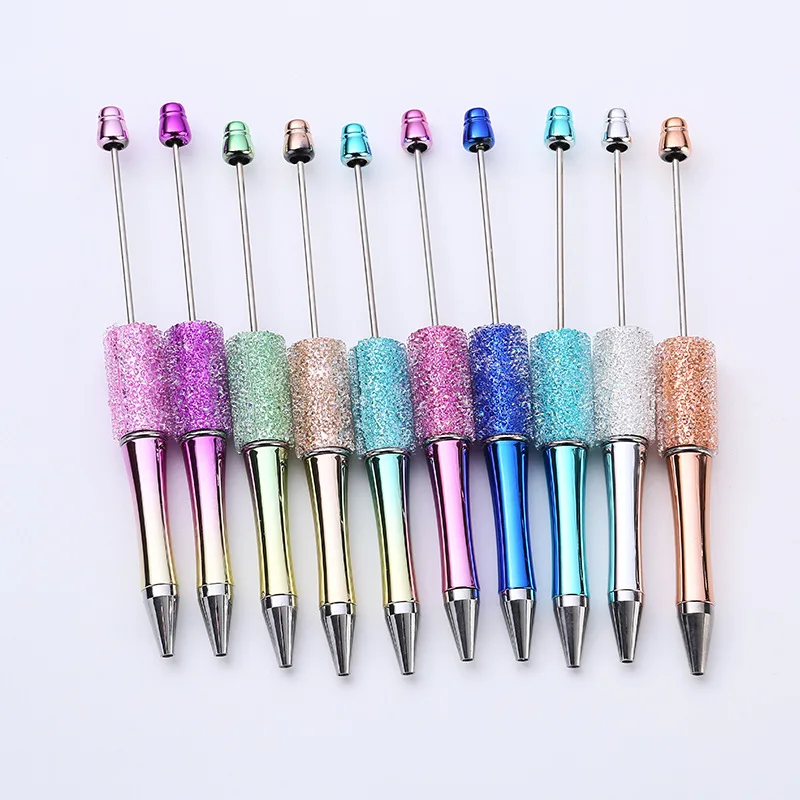 10Pcs Wholesale Full Star Beaded Pen Creative DIY Handmade Sticker Set Diamond Beaded Ballpoint Pens