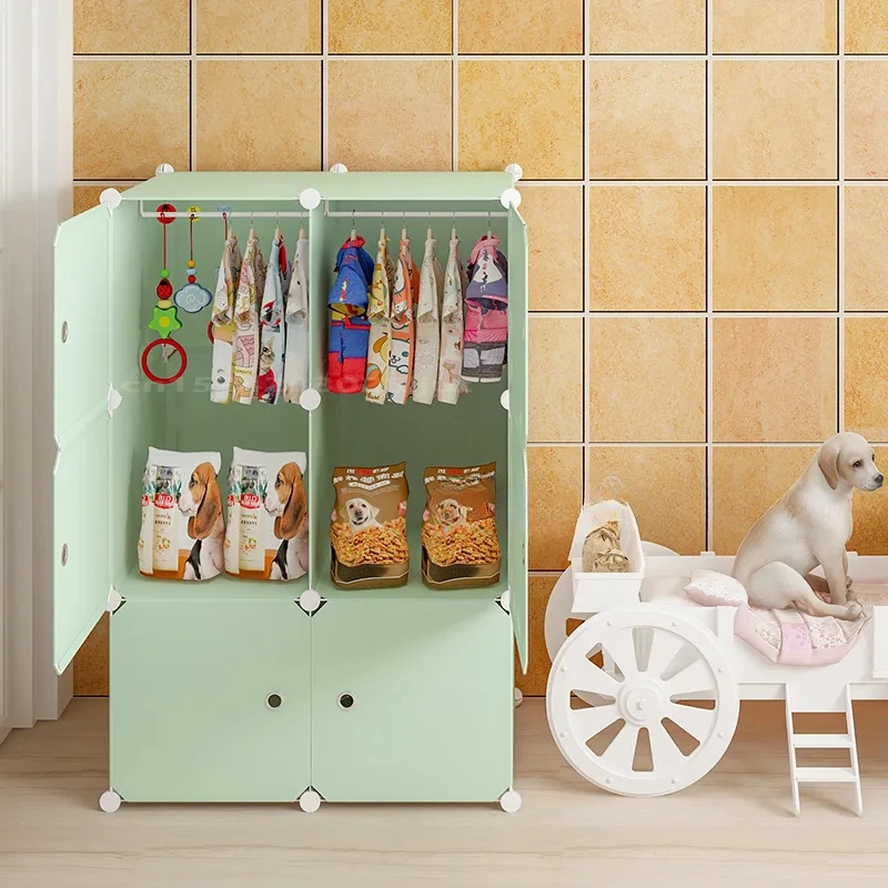 

Съемный шкаф для домашних животных: пластиковый шкаф для хранения с вешалкой, организованная одежда для домашних животных, вешалка для одежды, портативный шкаф для домашних животных,