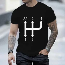 2023 Funny Harajuku Tshirt for Men 2CV Gear Shift Pattern Summer T-shirt Short Sleeve Graphic T Shirt Y2k Streetwear Men Clothes