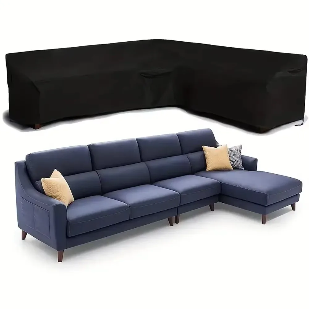 Outdoor L Shape Corner Sofa Cover Waterproof UV Resistant Heavy Duty Oxford Fabric Garden Sectional Furniture Cover