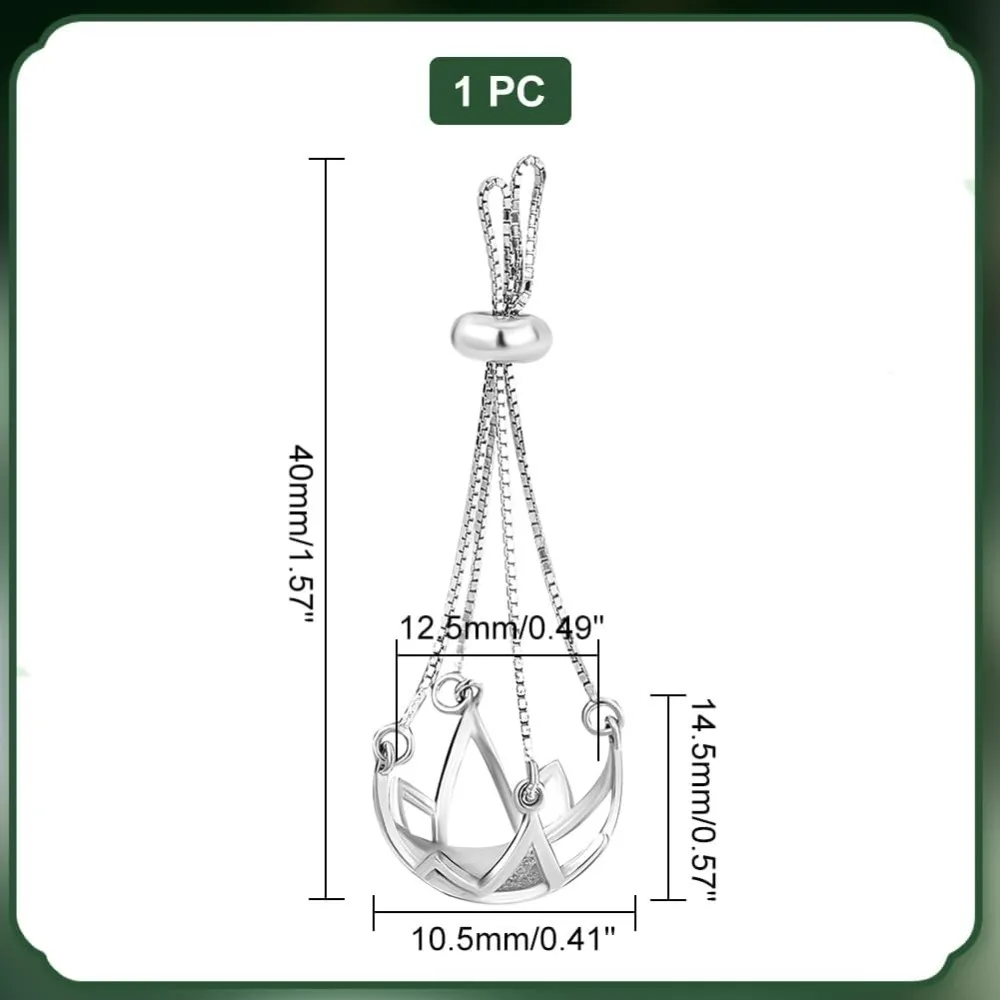 Kit de fabricación de ajuste de montaje de colgante de jaula de perlas de plata de ley 925