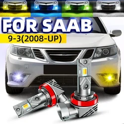 2x Car LED Front Fog Lights Bulbs Dual Colors Switchback White Yellow For Saab 9-3 9-3X YS3F 2009 2010 2013 2015 20017 2020 12v