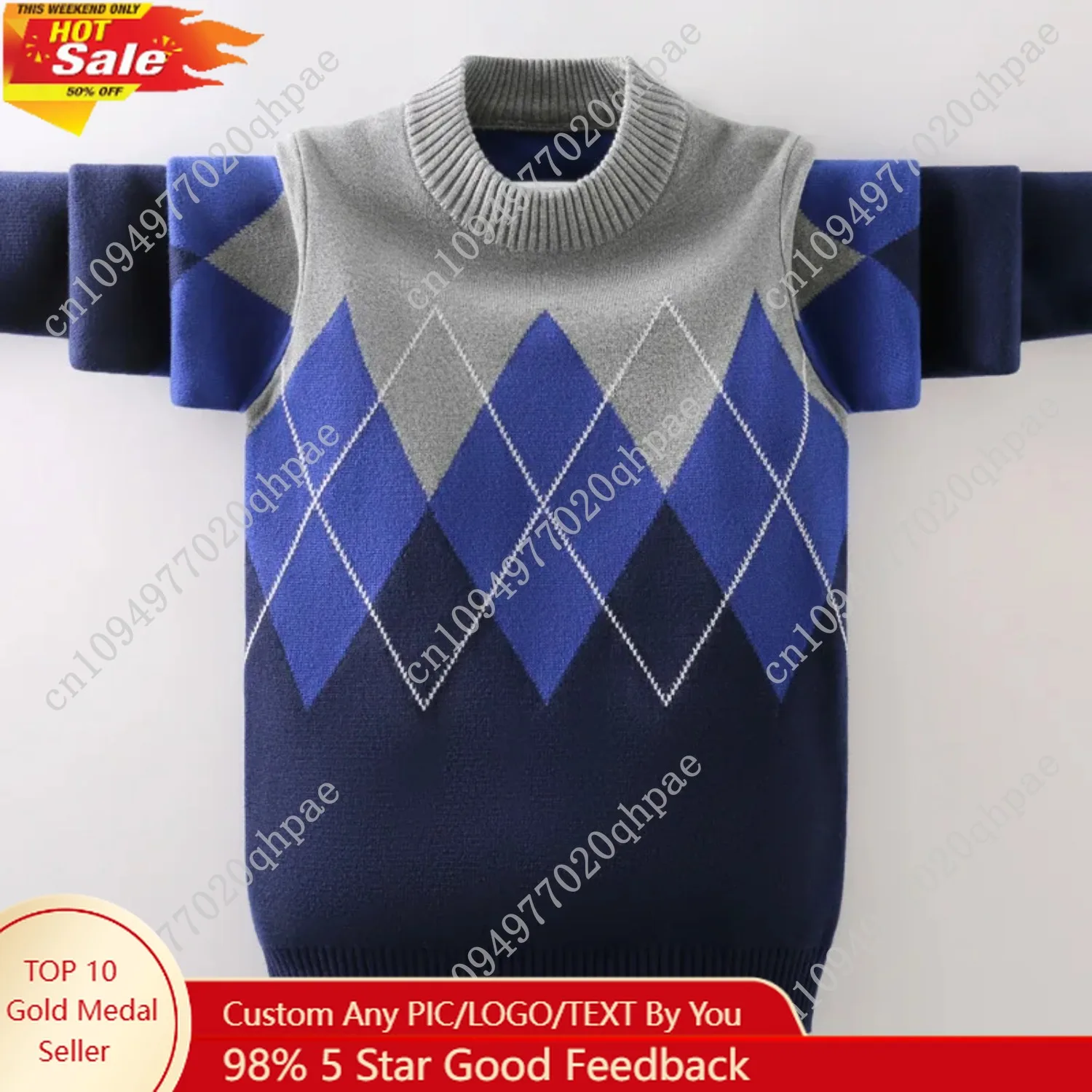 

Teenager Boys Cotton Sweater Autumn Winter 3 Colors Diamond Pattern Kids Warm Knitted Pullover For Children's 4-15Yearss Wear