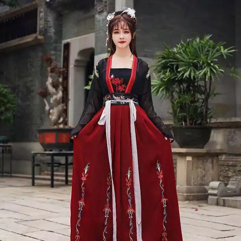 Chinese Traditional Hanfu Costume Woman Ancient Princess Dress Female Fairy Cosplay Costume Stage Folk Dance Wear Oriental