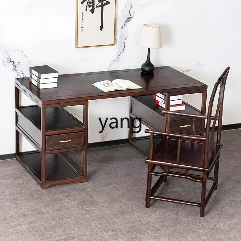 

LTT new Chinese solid wood desk and chair simple antique study home picture writing desk