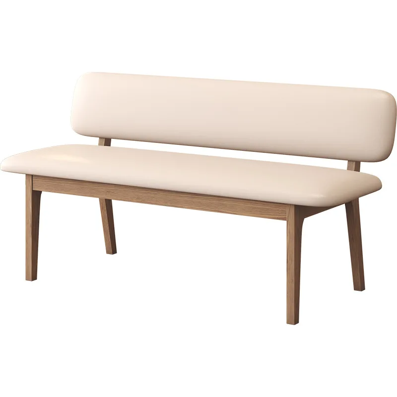 Solid wood soft bag bench, household leisure small apartment bench