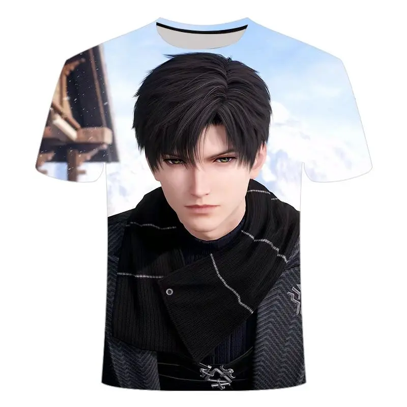 Game Love and Deepspace 3D Print Oversized T Shirt Women Men Xavier Zayne Rafayel Cosplay Short Sleeve Graphic Tees Streetwear